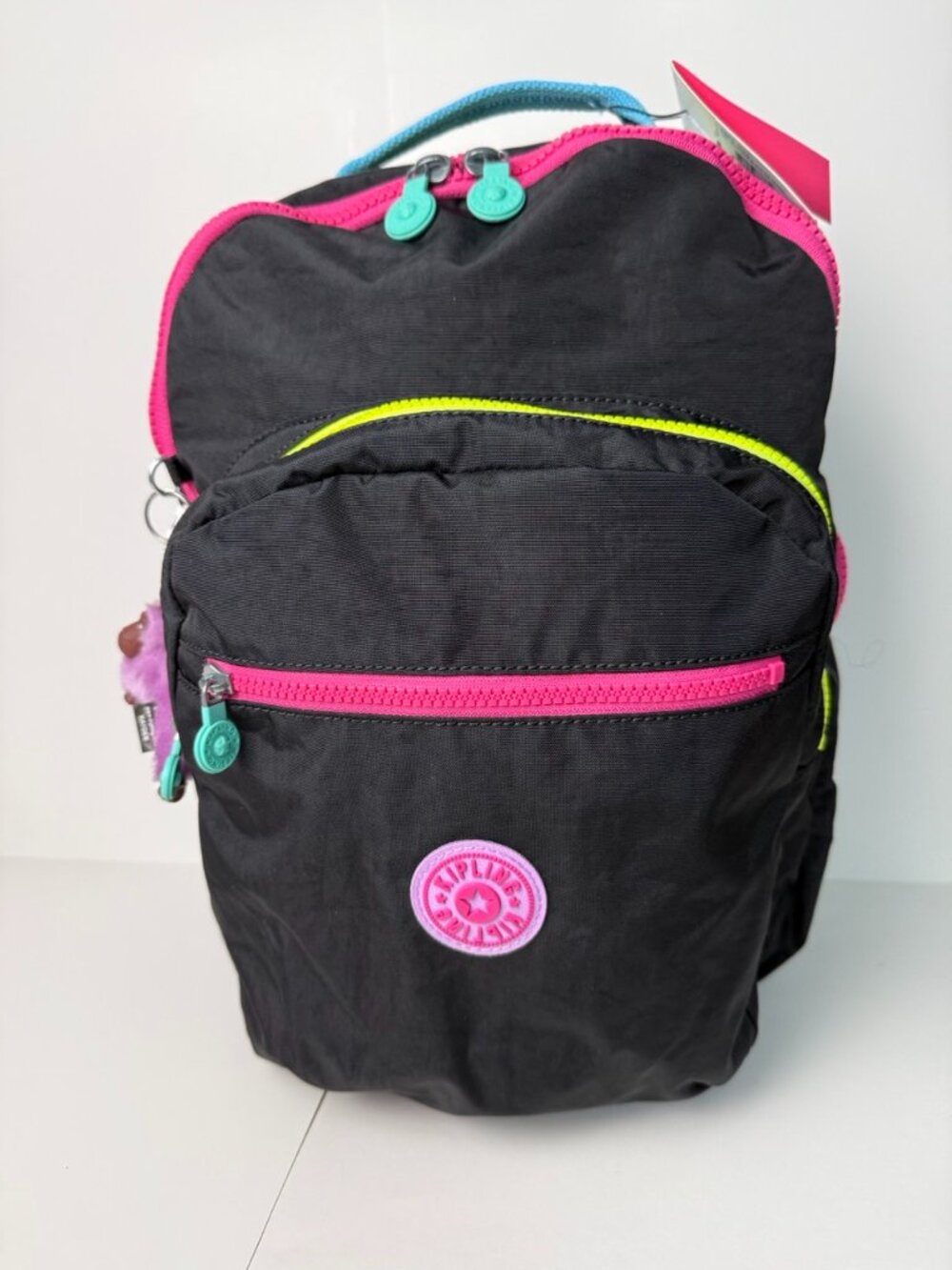 Kipling Seoul Women's Backpack 15" Laptop Travel Bag Rainbow Black 30L NWT $144